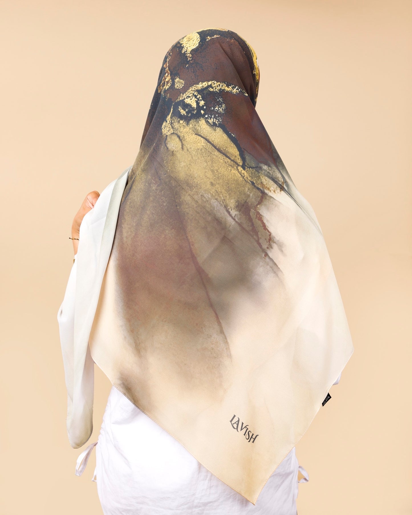 Crepe-SilkTouch Eśarp in Brick Beige