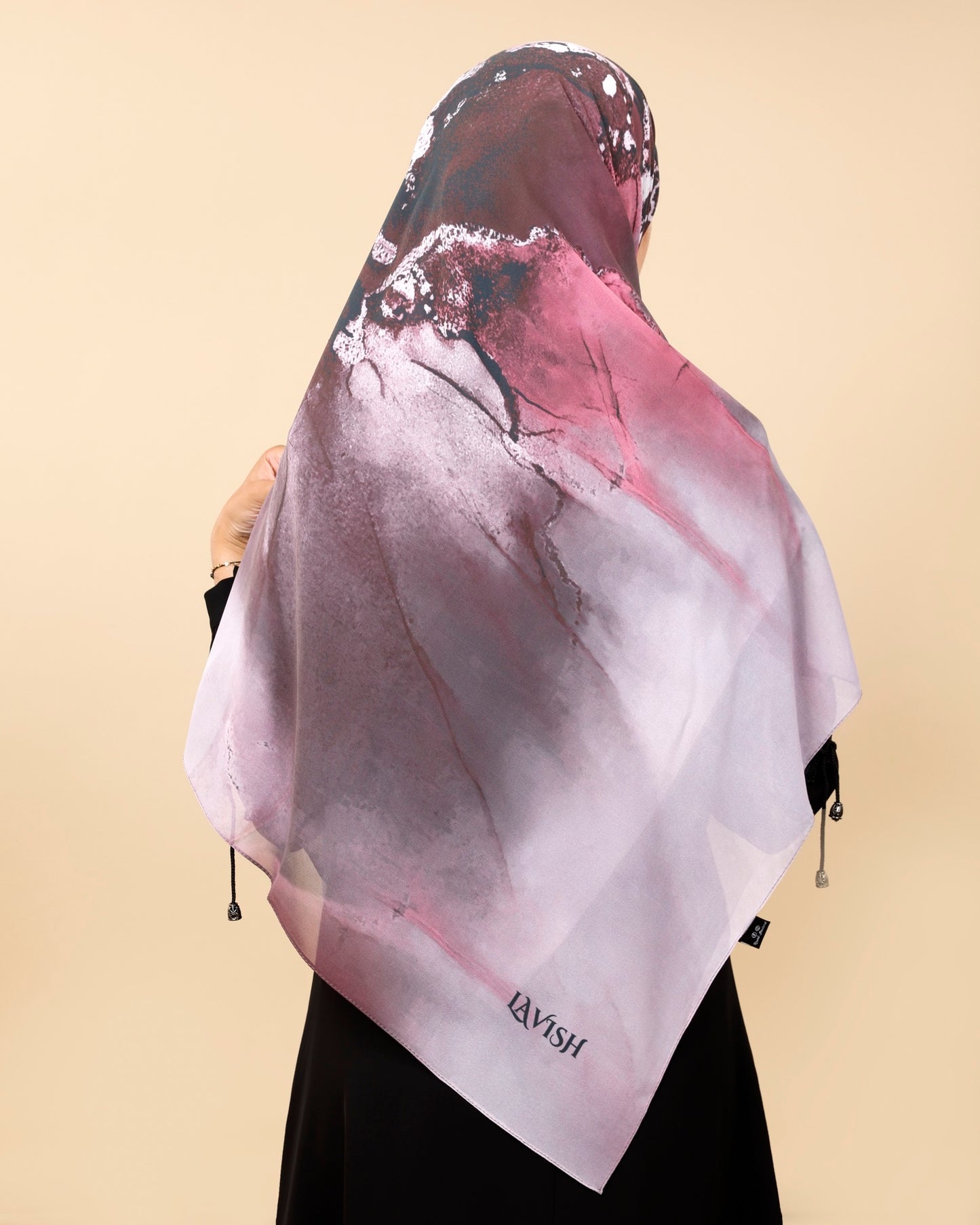Crepe-SilkTouch Eśarp Black Magenta