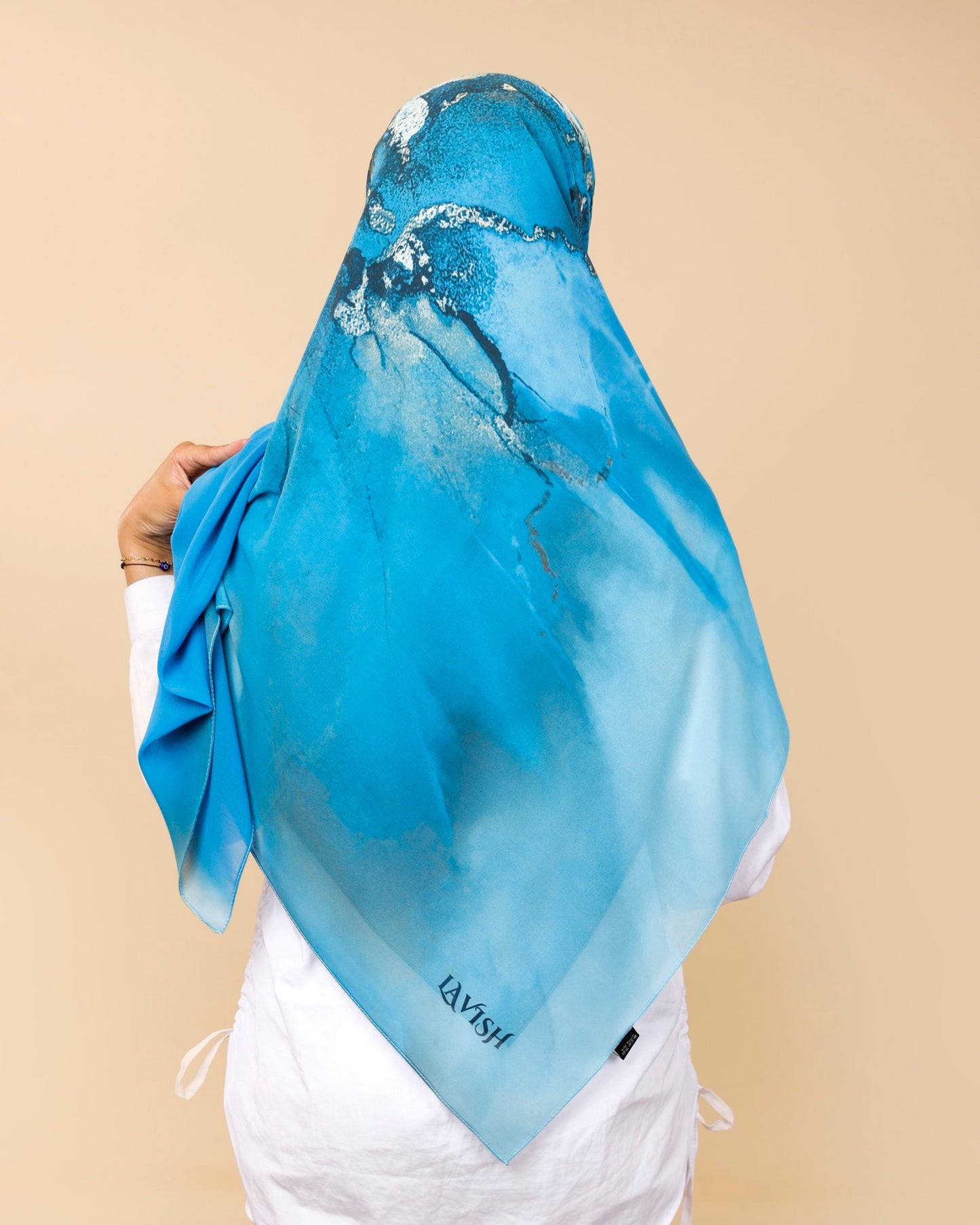 Crepe-SilkTouch Eśarp in Sky Blue