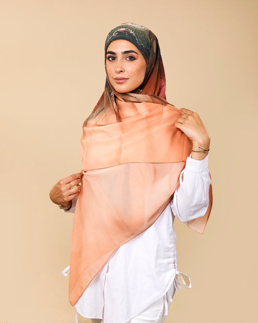 Crepe-SilkTouch Eśarp in Warm Rust