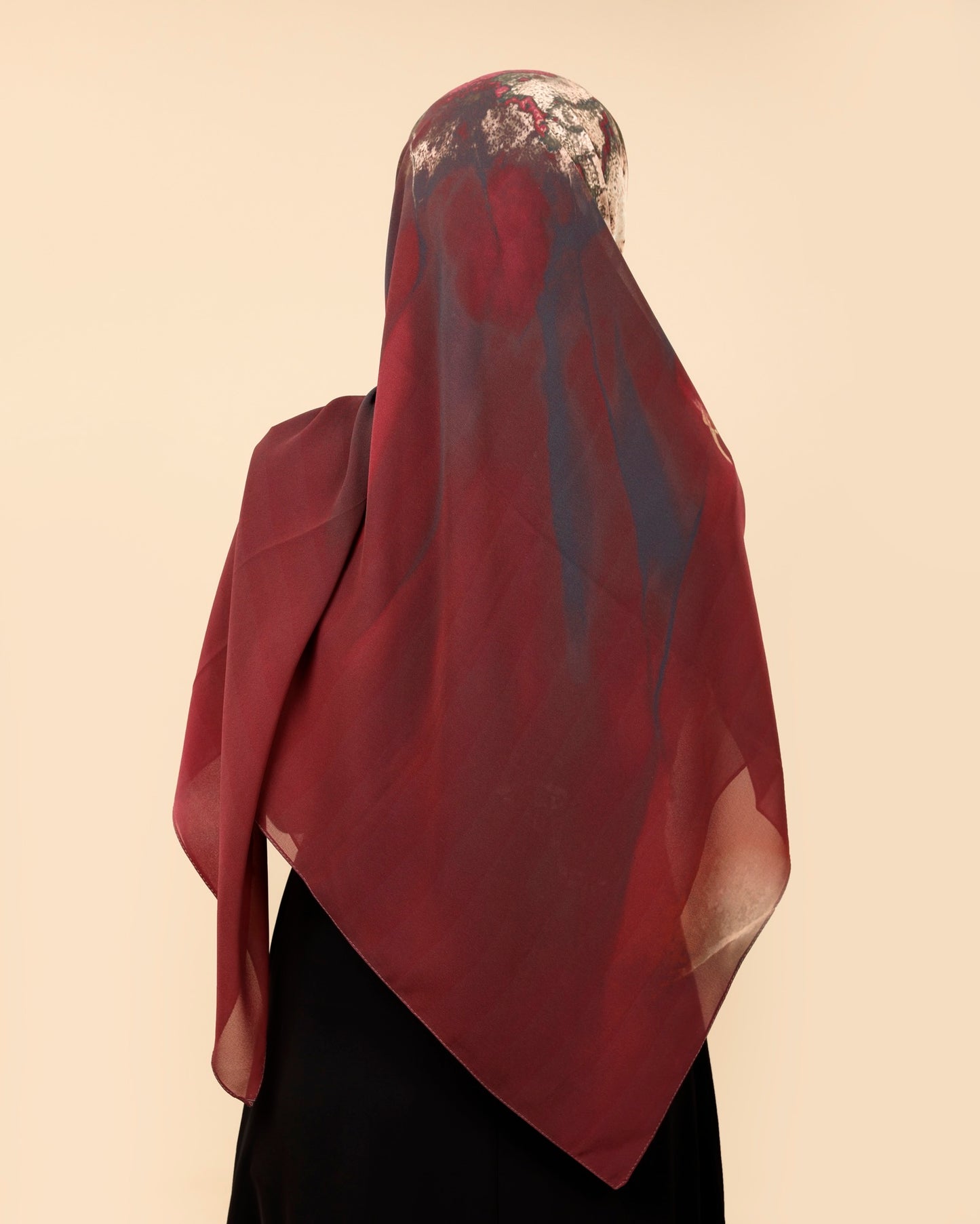 Crepe-SilkTouch Eśarp Golden Burgundy